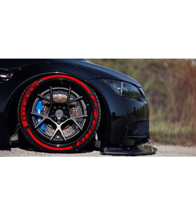 Lastik Stiker LASTİK YAZISI PIRELLI 4 adet P ZERO+KUYRUK KIRMIZI 1.KALITE SOLMAZ
