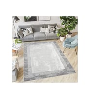 Rovigo Home Dijital Baskı Yıkanabilir Kaymaz Taban Salon Halısı RVG1854-SM310 (Gri)