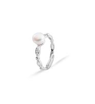 Diamond Model Hakiki İnci Kadın Gümüş Yüzük (Beyaz)