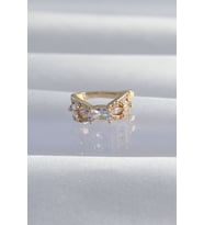 Pirinç Renk Zirkon Taş Kaplama Earcuff Küpe