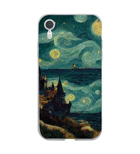 Iphone XR Uyumlu Van Gogh Tasarımlı Şeffaf Telefon Kılıfı