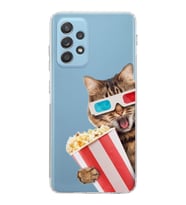 PrintiFy Samsung Galaxy A52 ile Uyumlu Kedi 1 Kamera Korumalı Şeffaf Kılıf