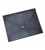2K PU Deri A5 KÜÇÜK BOY Dosya Klasörü Belge Tutucu Su Geçirmez Portföy Zarf Dosya Klasör Kılıf A5 Çıtçıtlı Dosya 19,5X24,7 CM (Siyah)