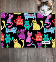 Monnhein Pet Mat – Kişiselleştirilebilir Kaymaz Mama Altlığı, 50x35 cm