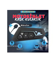 Motorsiklet Kask İçin Kulaklık Bluetooth Mikrofonlu İntercom Su Geçirmez Motor Kurye Kulaklığı
