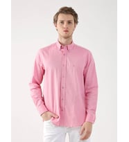 Pembe Erkek Regular Fit Oxford Brent Düğmeli Yaka Uzun Kol Gömlek - 94867