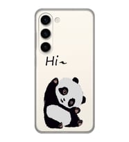 Samsung Galaxy S23 Uyumlu Sevimli Panda Desenli Şeffaf Telefon Kılıfı