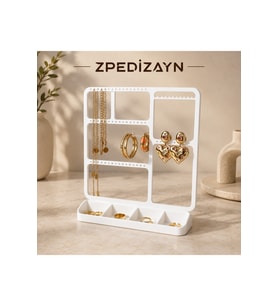 3D Baskı Takı Standı, Beyaz, 20x20x7 cm, Düzenleyici Organizer