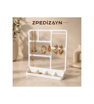 3D Baskı Takı Standı, Beyaz, 20x20x7 cm, Düzenleyici Organizer