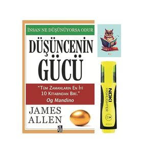 Düşüncenin Gücü - James Allen 9786056949586 - Sarı Fosforlu Kalem - Not Defterli Seti