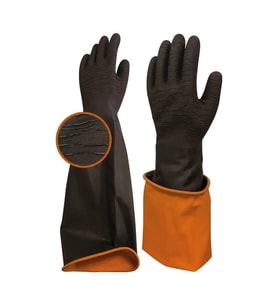 Mey İthalat® Beybi H2 45Ext Korun Tırtıklı Uzun Siyah Eldiven No:11