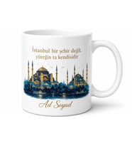 İstanbul Memleket Temalı İsme Özel Baskılı Kupa Bardak Hediye