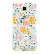 Huawei Y6 Pro Uyumlu Kapak Flowers Tasarımlı Şeffaf Silikon Kılıf