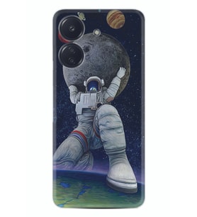Xiaomi Redmi 13c Kılıf Silikon Desen Özel Seri Astronot Ve Dünya 1759
