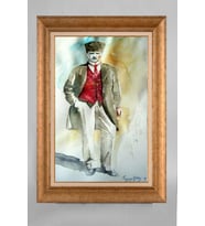 Çerçeveli Paspartulu Atatürk Tablo a752 (Gold)