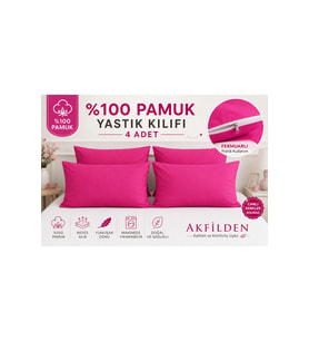 Pamuk Fuşya Yastık Kılıfı 4 Adet Yumuşak Dokulu Nefes Alan
