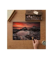 Kızıl Gökyüzü - Kayalıklar Tasarımı 240 parça Ahşap Puzzle Ahşap Kutuda MP03664