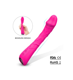 Şarjlı Esnek Bükülebilir G Nokta Uyarıcı Güçlü Titreşimli Yumuşak Yapay Penis Vibratör