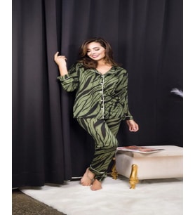 Rahat ve Şık Kadın Pijama - Yeşil