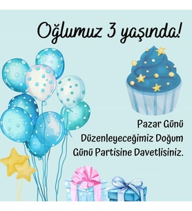Doğum Günü Kartı 10x10 cm 100 adet