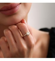 Opal Taşlı Altın Yüzük (Çok Renkli)