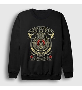 Presmono Unisex Siyah Obey Black Sabbath Sweatshirt 18513tt