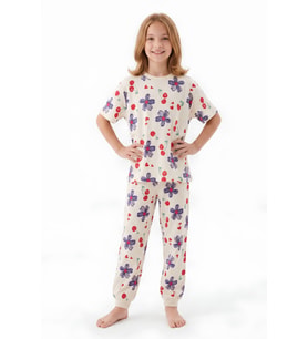Kız Çocuk %100 Pamuk Pijama Takımı 3-13 Yaş 12713IS MODANINO