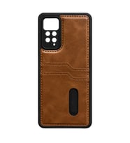 Xiaomi Redmi Note 12 Pro 4G Kılıf Sara Kartvizitli Deri Kılıf - Taba