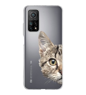 Xiaomi Mi 10 T Uyumlu Kapak Catface Tasarımlı Şeffaf Silikon Kılıf