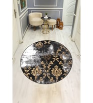 Dijital Baskı Eskitme Desenli Kaymaz Taban Halı H0359
