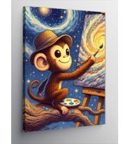 Kanvas Tablo Ressam Maymun