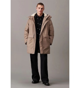 Calvin Klein WARM COTTON NYLON LONG PARKA Erkek GRİ Mont J30J326082-PAV