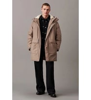 Calvin Klein WARM COTTON NYLON LONG PARKA Erkek GRİ Mont J30J326082-PAV