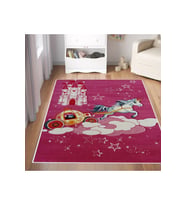 Rovigo Home Dijital Baskı Yıkanabilir Kaymaz Taban Çocuk Halısı RVG4066 (Pembe)