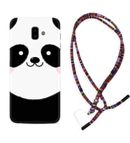 Samsung J6 Plus J7 Prime J7 Pro M20 Kılıf Boyun Asklı Rasta Silikon Sevimli Panda 1794
