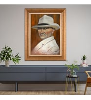 Altın Paspartulu Atatürk  Çerçeveli Tablo C484 (Gold)