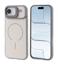 iPhone 17 Air Kılıf M-safe Şarj Özellikli Kamera Standlı Notron Kılıf (Gri)