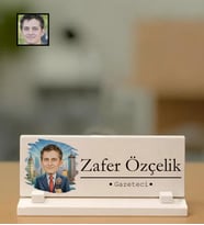 Kişiye Özel Gazeteci Temalı Karikatürlü Masaüstü Taş İsimlik