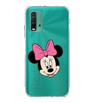 Xiaomi Redmi 9T  Kamera Korumalı Kapak Minnie Mouse Tasarımlı Şeffaf  Kılıf