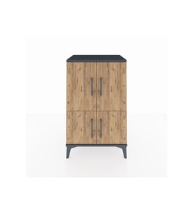 Hyperion Komodin 3 Raflı 4 Kapaklı 60x44x96 Antrasit-Çam