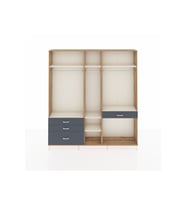 Arges Dolap 7 Raflı 4 Çekmeceli 3 Askılı 220x30x243 Çam-Aytaşı/Antrasit