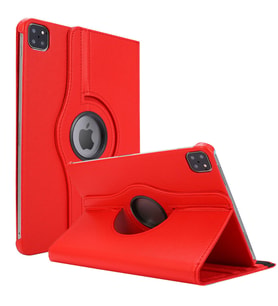 Microsonic Apple iPad Pro 11`` 2022 4. Nesil Kılıf (A2759-A2435-A2761-A2762) 360 Rotating Stand Deri Kırmızı