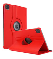 Microsonic Apple iPad Pro 11`` 2022 4. Nesil Kılıf (A2759-A2435-A2761-A2762) 360 Rotating Stand Deri Kırmızı