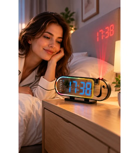 Lexroo Dijital LED Masa Saati Masaüstü Alarm Saati Parlaklık Ayarlı Sıcaklık ve 12 24 Saat