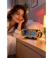 Lexroo Dijital LED Masa Saati Masaüstü Alarm Saati Parlaklık Ayarlı Sıcaklık ve 12 24 Saat