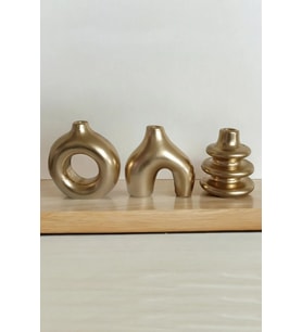 Minimal bohem altın yaldız Vazo Set