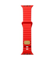 Apple Watch Ultra 49mm Uyumlu Kordon Silikon Soft Yüzey Metal Tokalı KRD-73 Kayış (Kırmızı)