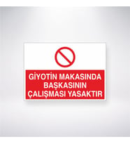 Giyotin Makasında Başkasının Çalışması Yasaktır 21x28 Arkası Yapışkanlı Levha
