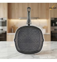 ARZU ÇELİK 28 Cm Granit Izgara Tavası - Siyah