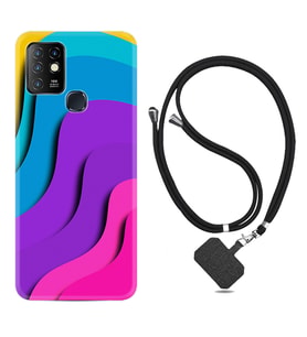 INFINIX Hot 8 9 10 11S Hot 10 Play 10T Kılıf Boyun Askılı Silikon Renk Cümbüşü 1631